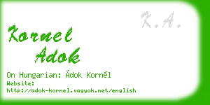 kornel adok business card