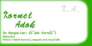 kornel adok business card